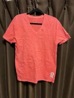 cloveru コーラルピンク Vネック Tシャツ Lサイズ