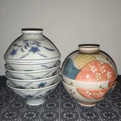 有田焼 義山 嵯峨 陶磁器製 茶碗 8客 未使用品