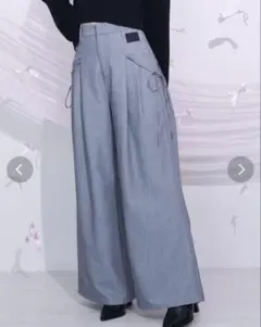 EATME リボンタックワイドパンツ グレー　M 黒崎みさ