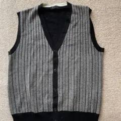 gotairiku ヘリンボーンベスト ブラック/ホワイト