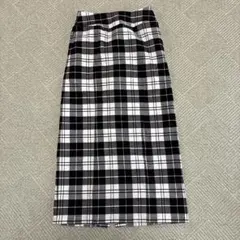 チェック柄ロングタイトスカート