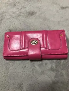 ピンク 三つ折り財布 合成皮革