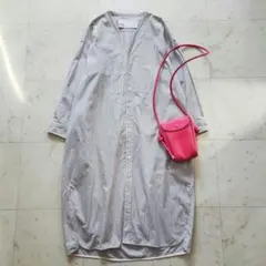 美品 ティッカ TICCA リネン100%ロングワンピース ピンク ゆったり 麻