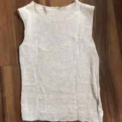 コムサデモードK.T.ニットベスト ノースリーブ麻100%
