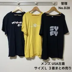 メンズ　USA古着　片面プリント　３着　まとめ売り　Ｌサイズ　D28