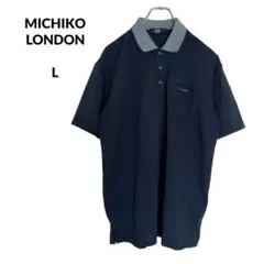S2734【MICHIKO LONDON】L　メンズ ポロシャツ　シンプルのサムネイル