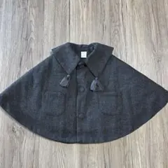 【コトリ】ベビー ポンチョ 70-80 タッセル グレー