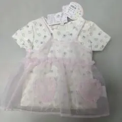 【新品】80 シフォンエプロン付きTシャツ 2点セット　ゆめかわBirthday
