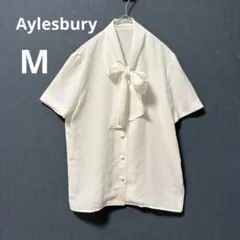 美品 Aylesbury アリスバーリー M ボウタイ リボン 半袖ブラウス 白のサムネイル