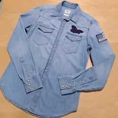 Gap　刺繍入りデニムシャツ【XS　スリムフィット】