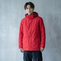 Y5913*ランズエンド☆中綿☆マウンテンパーカー☆赤☆M☆アウトドア☆防寒