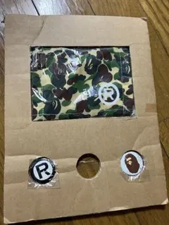 A BATHING APE カモフラ マスク 缶バッジセット