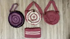 手提げ　バック　ポーチ　手編み　ハンドメイド