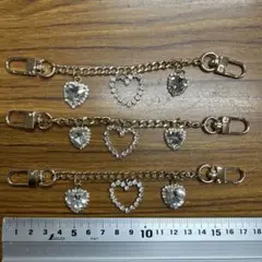 ハートチャーム付きチェーン 3本セット