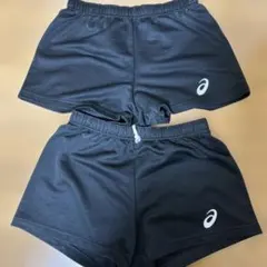 ASICS ブラック ショートパンツ バレーボール用　2枚セット