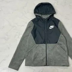 NIKE 切替 異素材 スウッシュ プリント 長袖 フルジップ ジャンパー Lのサムネイル