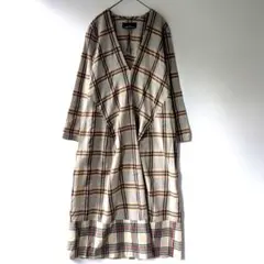 トリココムデギャルソン チェック柄 ロングワンピース ドッキングデザイン