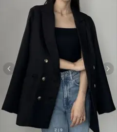 【美品】ルエレ　Louereリネンライクシャツジャケット ブラック