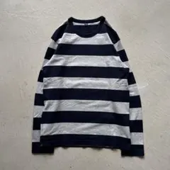 00s old uniqlo border l/s ボーダー ネイビー 白 - メルカリ