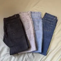 GU ジーユー ストレートデニム 3色セット+デニムオーバーオール