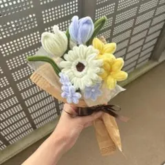 モールフラワー チャイラテ shop 枯れないお花 オフホワイトブーケ　韓国花束