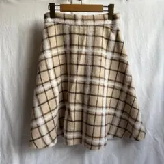 ROPE PICNIC チェック柄 フレアスカート ひざ丈 暖か サイズ38