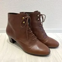 REGAL 本革レースアップ　サイドジップショートブーツ　ブラウン　24cm