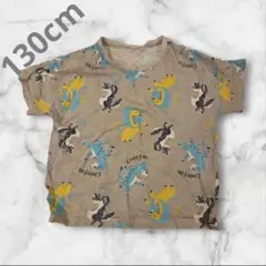 アニマル柄 半袖Tシャツ グレー キッズ　１３０cm　キッズ　子供用