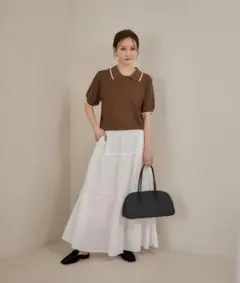 しまむら　田中里奈　新品　スカート　ティアード　ロング　白　mysa　Lのサムネイル