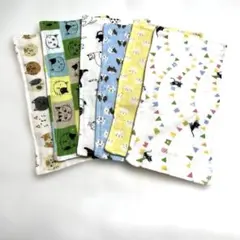 4重ガーゼミニハーフハンカチ6枚セット ( Ｋ)