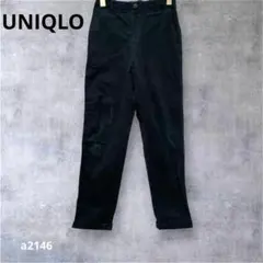 【ユニクロ】イージーパンツ ワイド　ウエストゴム カジュアル　ネイビー150