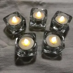 IKEA ガラスキャンドルホルダー LEDキャンドル 5個セット