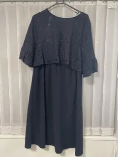 授乳口付き　マタニティフォーマルドレス　ワンピース　 ブラックL