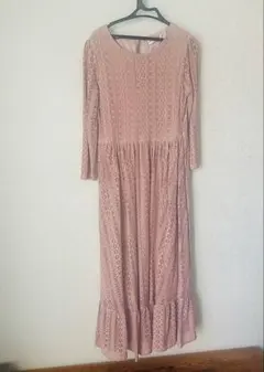 スウィートマミー　長袖 総レースワンピース（マタニティ＆授乳服）