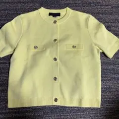 ZARA 半袖ニットカーディガン イエロー