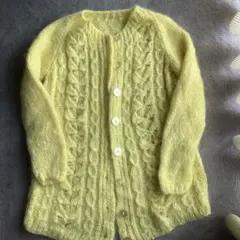 手編みモヘアカーディガン