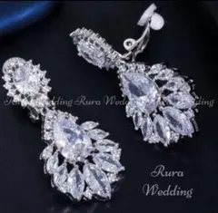 高品質イヤリングorピアス★キュービックジルコニア結婚式ブライダルウェディングA