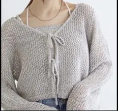 フロントリボン メッシュ　wcloset トップス　フリーのサムネイル