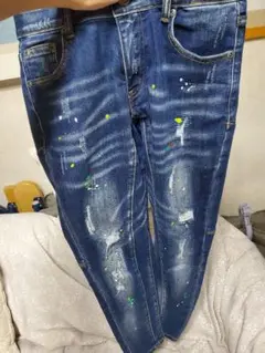 レトロエンジン　インディゴスキニージーンズM