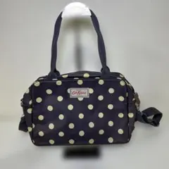 キャスキッドソン 2WAYバッグ ショルダーバッグ ドット柄 ネイビー A4可