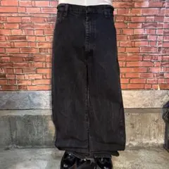 USA古着RUSTLER ブラックデニムパンツワイド baggy アメカジ