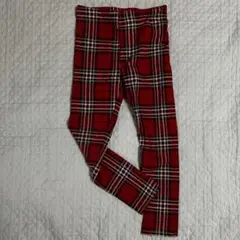 H&M レッド タータンチェック柄 レギンス 110cm クリスマス
