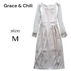 Grace & Chili シアースリーブ ロング ワンピース M ベージュ