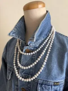 【天然淡水真珠】ホワイトパール⭐︎ロングネックレス