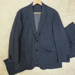 CAFÉ SOHO シアサッカー セットアップ ネイビー アンコン ストレッチ