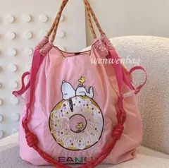 刺繍エコバッグ　ストラップ付き　エコバッグ　刺繍バッグ　Mサイズ