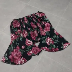 ANAP オフショル トップス フレア袖 花柄 ブラック フリーサイズのサムネイル