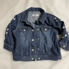 SLAP SLIP 柔らかいデニムジャケット 90cm 花柄刺繍