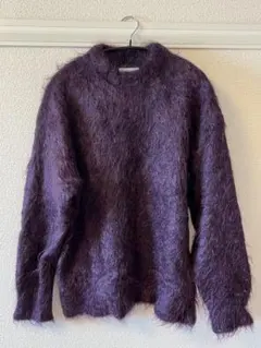 美品✨プルミエアロンディスモン　ラクーンニット　ボルドー　Vネック　モヘア 美品✨プルミエアロンディスモン ラクーンニット ボルドー Vネック