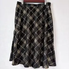 訳あり【LAURA SCOTT】ゴールドラメ 幾何学チェック スカート S